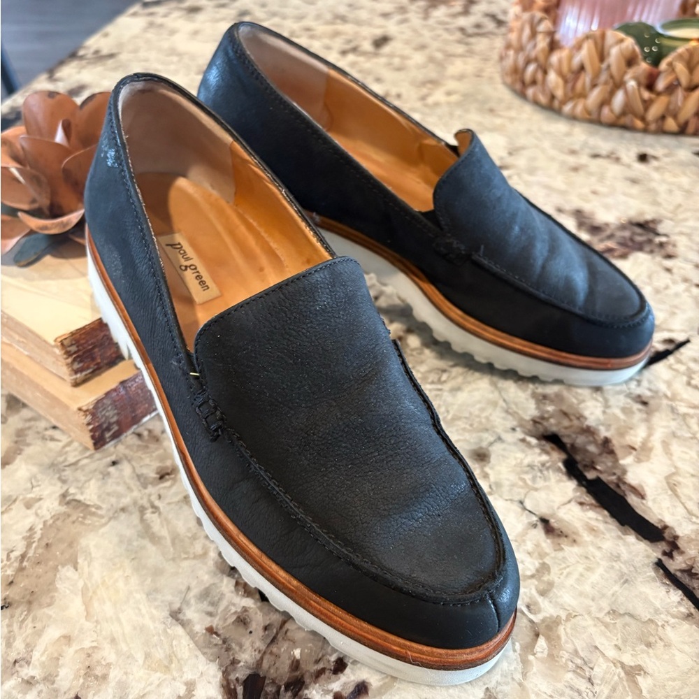 Paul Green Black Leather Loafers
